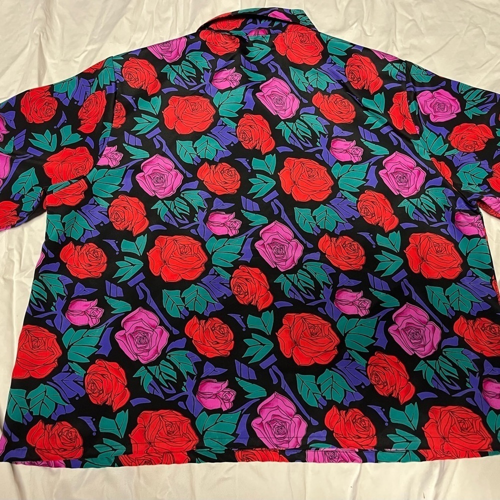 Floral vintage polyester shirt size 12 - Picture 5 of 5